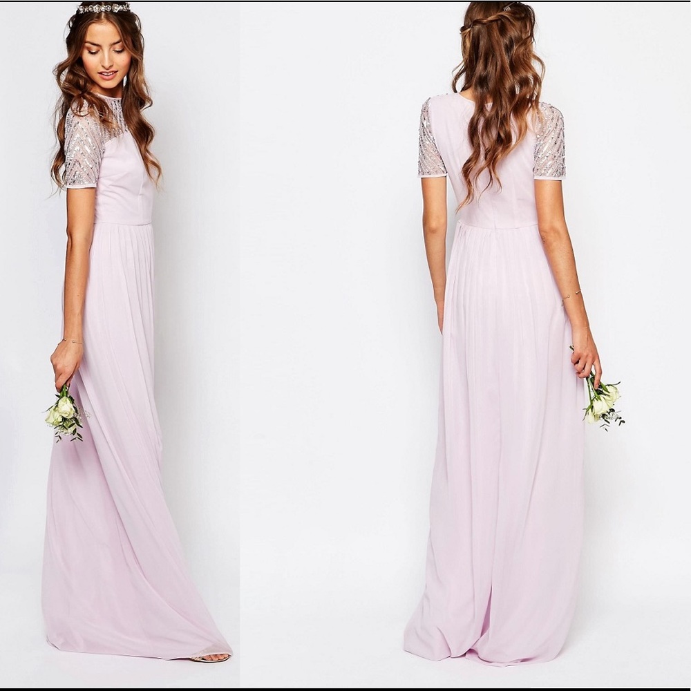 Maya Tall Lavender Chiffon Embellished Maxi Dress
